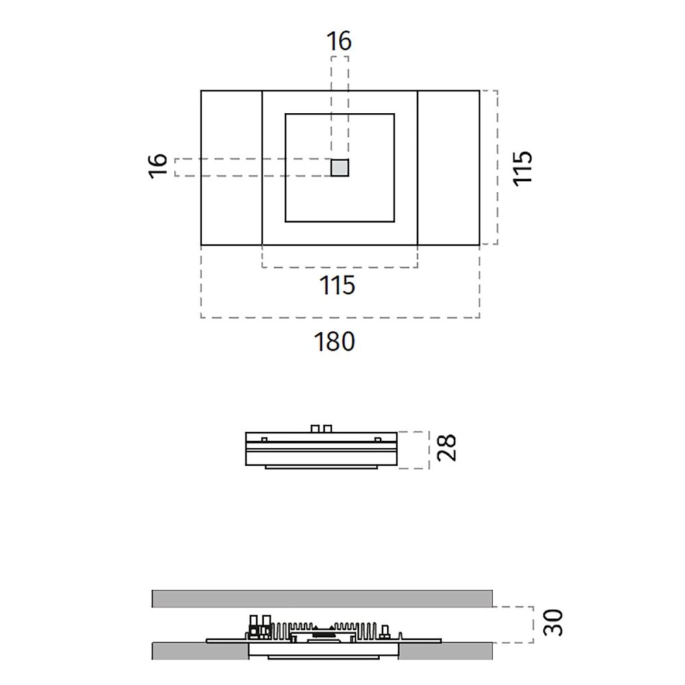 Spot encastrable en plâtre Belfiore 9010 4249L 30153