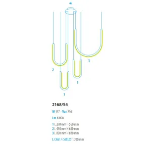 Lustre Led Fratelli Braga GLIFO 2168 S4