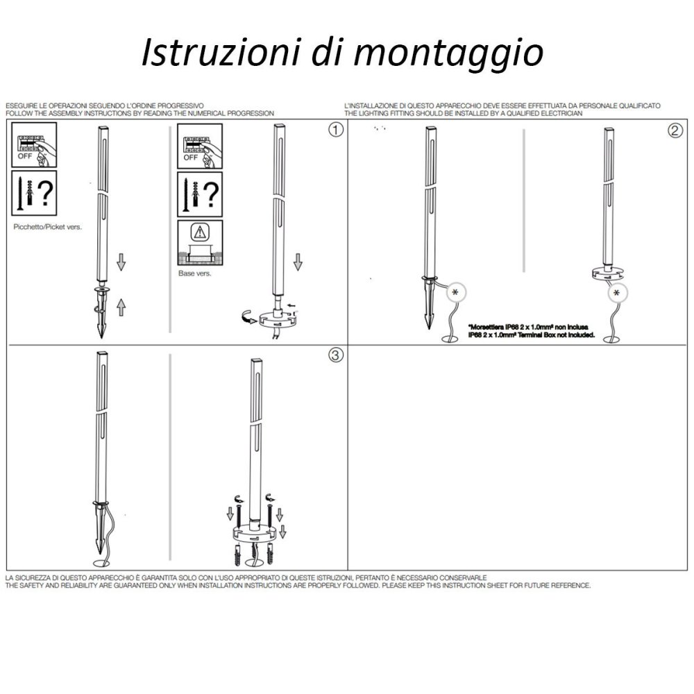 Lampioncino picchetto esterno Ideal Lux JEDI 306797 293196