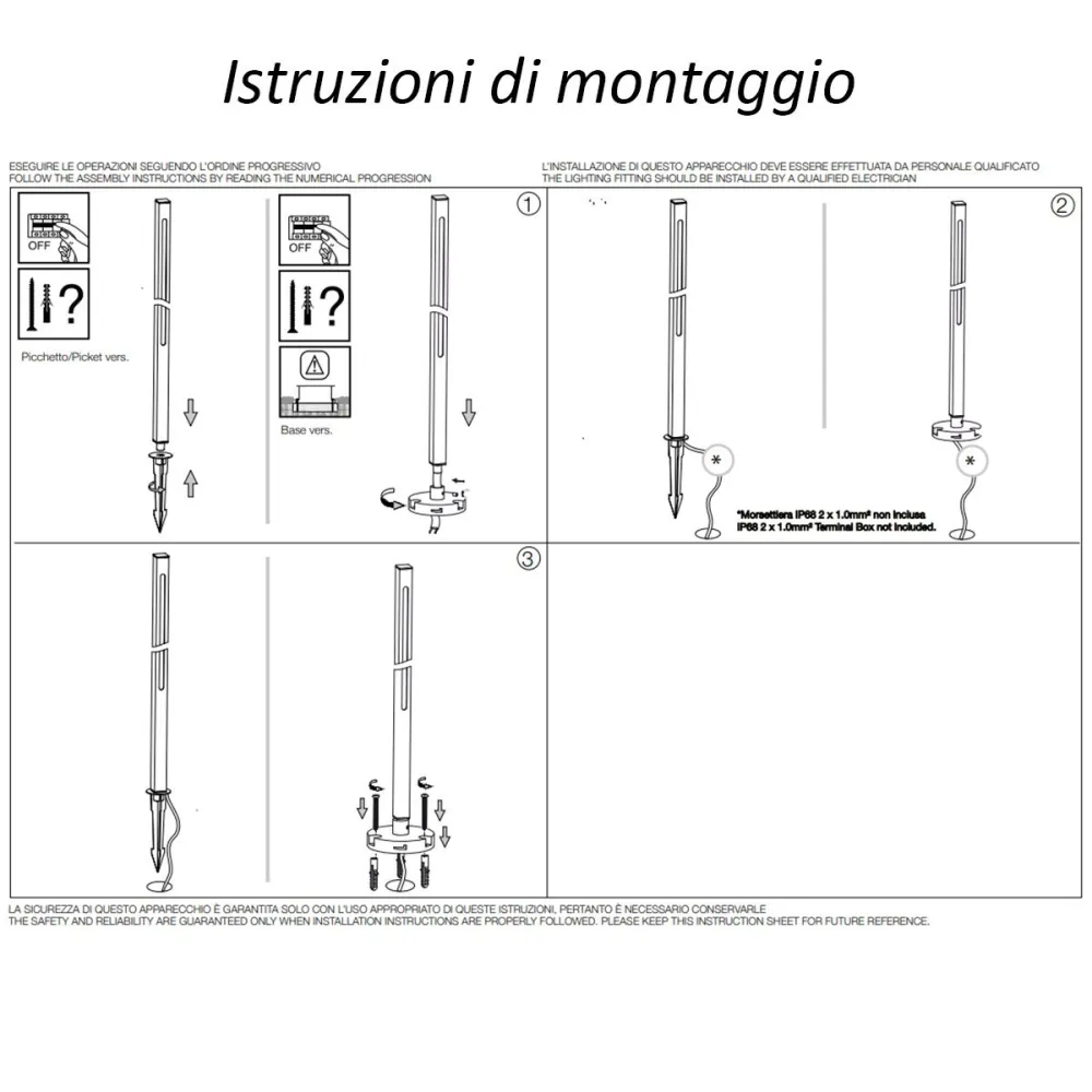 Lampioncino picchetto esterno Ideal Lux JEDI PT H80 306780 293189