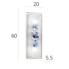 Plafonnier en verre coloré Familamp ABSTRACUS 325 AG