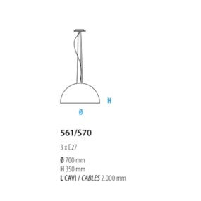 Lámpara de araña moderna Fratelli Braga DUNE 561 S70 E27 LED