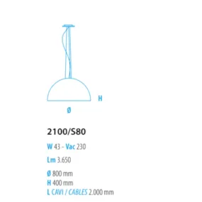 Lampadario moderno Fratelli Braga DUNE LED 2100 S80 MODULO LED