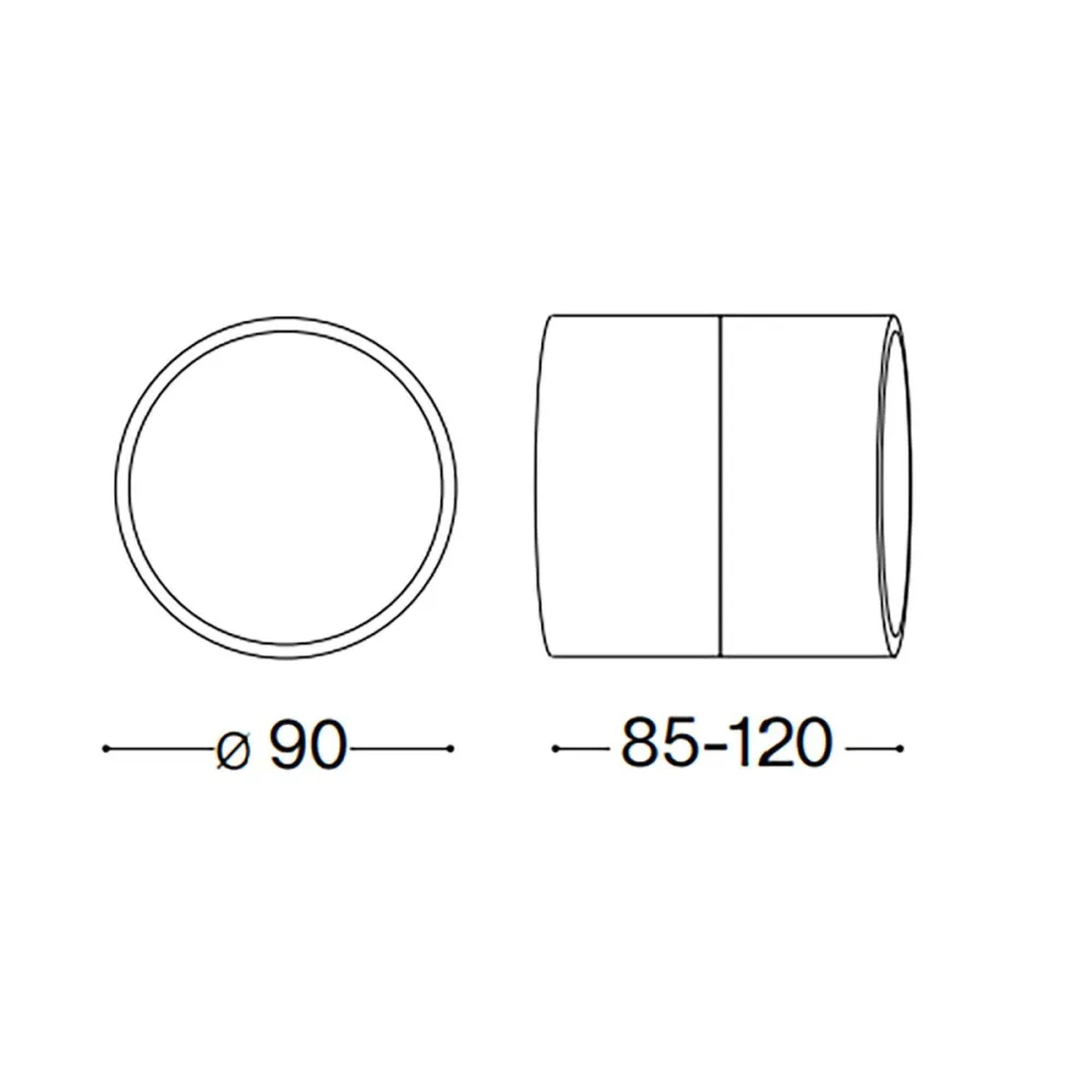 Moderne Außenwandleuchte Ideal Lux OMEGA AP ROUND 285450 285474
