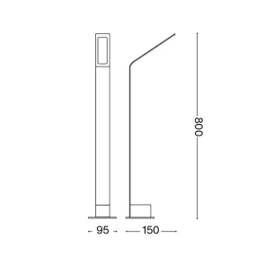 Lampadaire d'extérieur moderne Ideal Lux AGOS 254319 326733