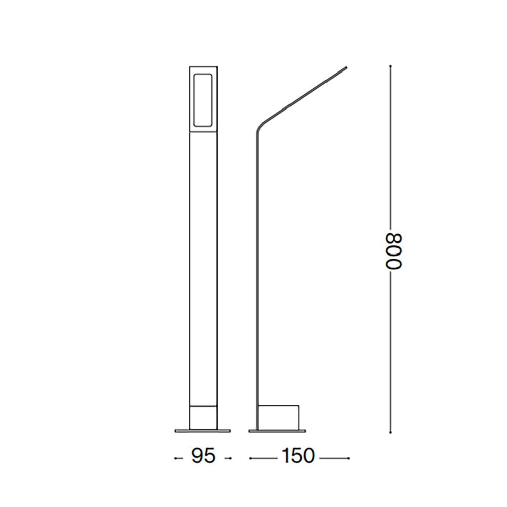 Lampadaire d'extérieur moderne Ideal Lux AGOS 254319 326733