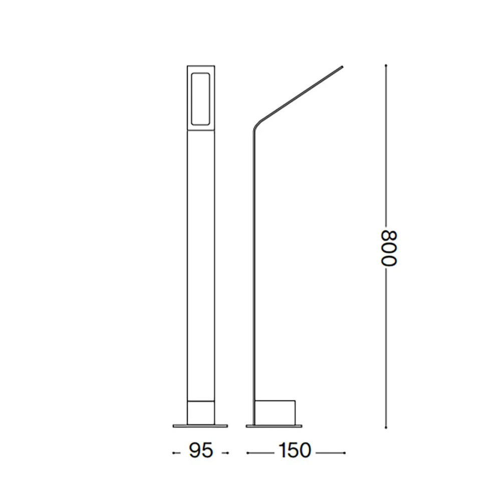 Lampadaire d'extérieur moderne Ideal Lux AGOS 254319 326733