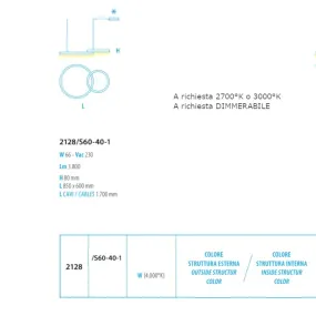 Lámpara de araña LED de emisión única Fratelli Braga LOOP 2128 S60 40 1
