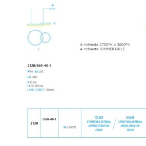 Lustre LED à émission unique Fratelli Braga LOOP 2128 S60 40 1