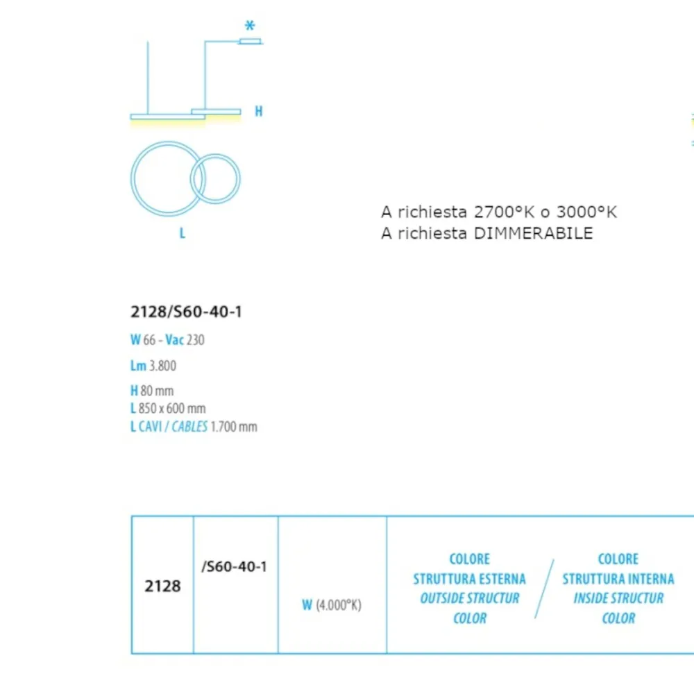 Einstrahliger LED-Kronleuchter Fratelli Braga LOOP 2128 S60 40 1