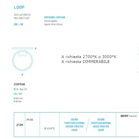 Loop 2129 Decken- oder Wandleuchtenring, Kreis, integriertes LED-Modul.