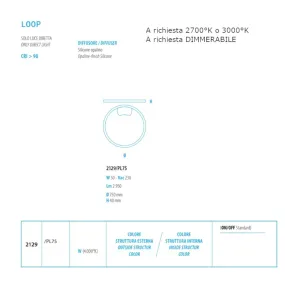 Moderne Deckenleuchte Fratelli Braga LOOP 2129 PL75 LED Aluminium