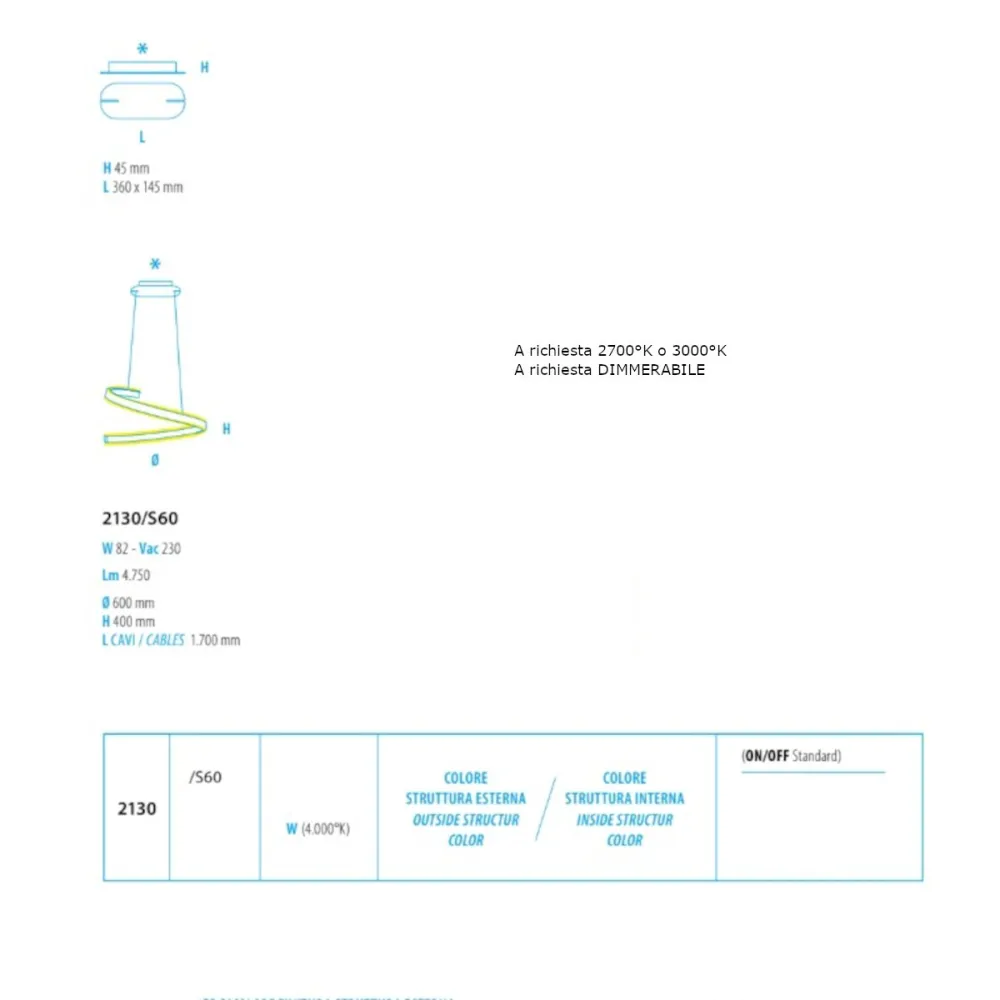 Moderner Kronleuchter Fratelli Braga SPIRA 2130 S60 LED