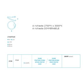 Spira 2130 Ringleuchter, gewunden, rund, integrierte LED 82W.