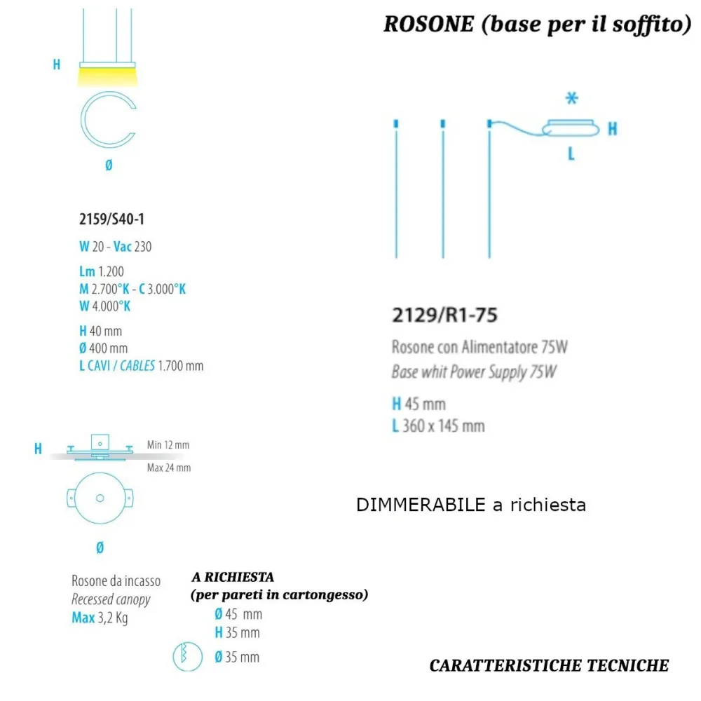 Lampadario led moderno Fratelli Braga HUG 2159 S40-1