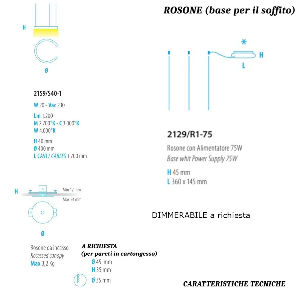 Fratelli Braga HUG 2159 S40-1 lámpara led moderna