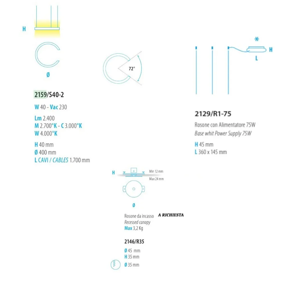Lustre led moderne Fratelli Braga HUG 2159 S40-2