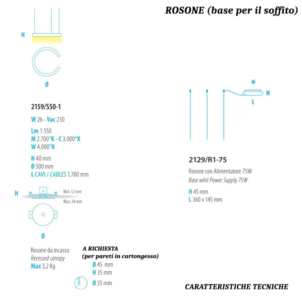 Lampadario led moderno Fratelli Braga HUG 2159 S50-1