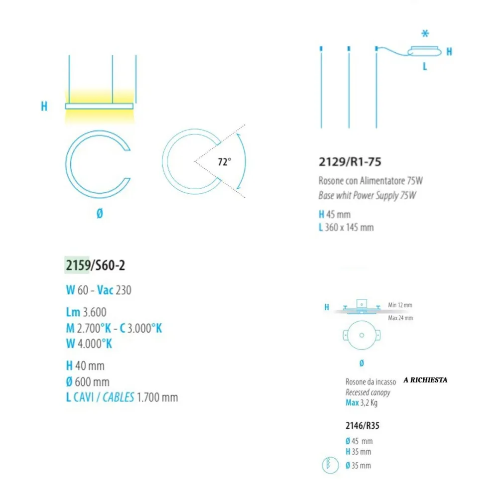 Lustre LED moderne Fratelli Braga HUG 2159 S60-2