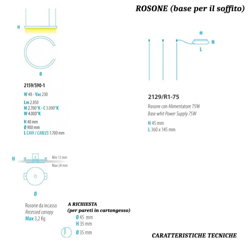 Lampadario led moderno Fratelli Braga HUG 2159 S90-1