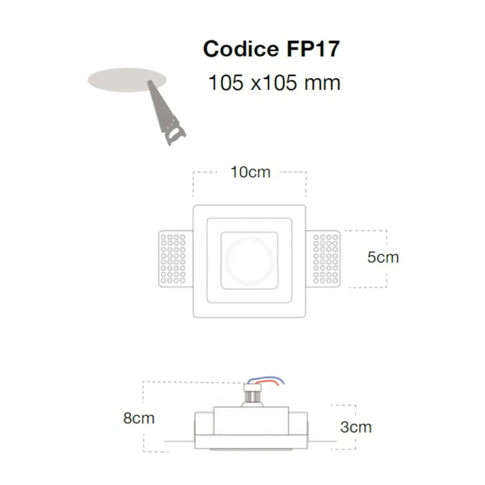 Einbaustrahler Lampadari Bartalini IREOB FP17 GU10 MR11 LED