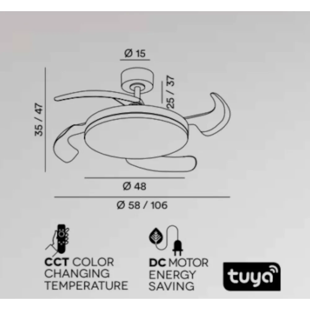 Moderner Ventilator Perenz AURA 7190 B CT LED
