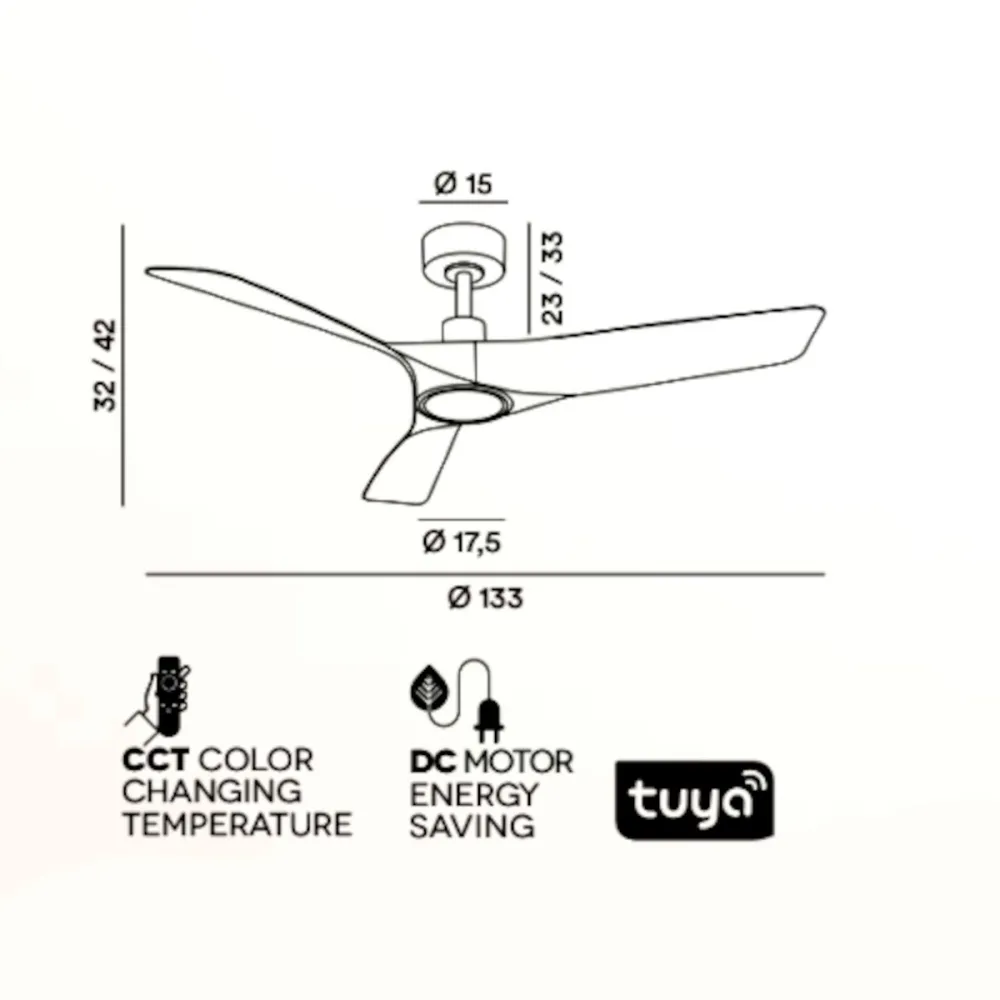 Ventilador moderno Perenz LOKI 7206 B CT LED