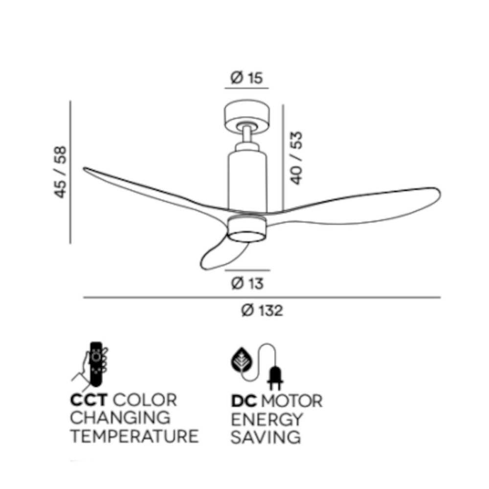 Moderner Ventilator Perenz TUBE 7198 LED