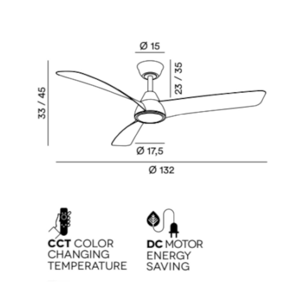 Moderner Ventilator Perenz NORA 7204 CT LED