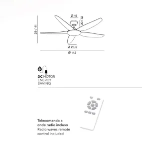 Ventilatore moderno Perenz WIND 7200 B CT metallo acrilico