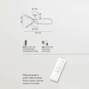 Ventilador moderno Perenz MILO 7192 B CT LED