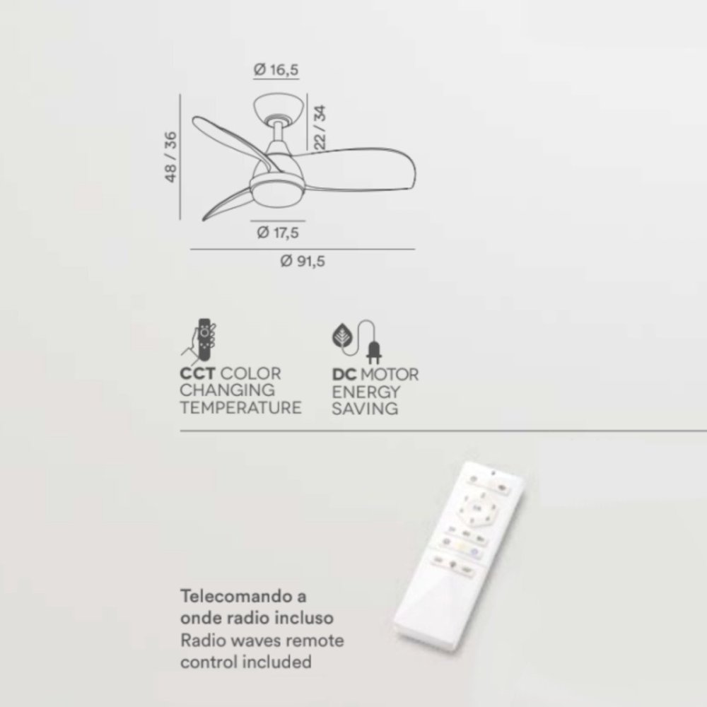 Moderner Ventilator Perenz MILO 7192 B CT LED