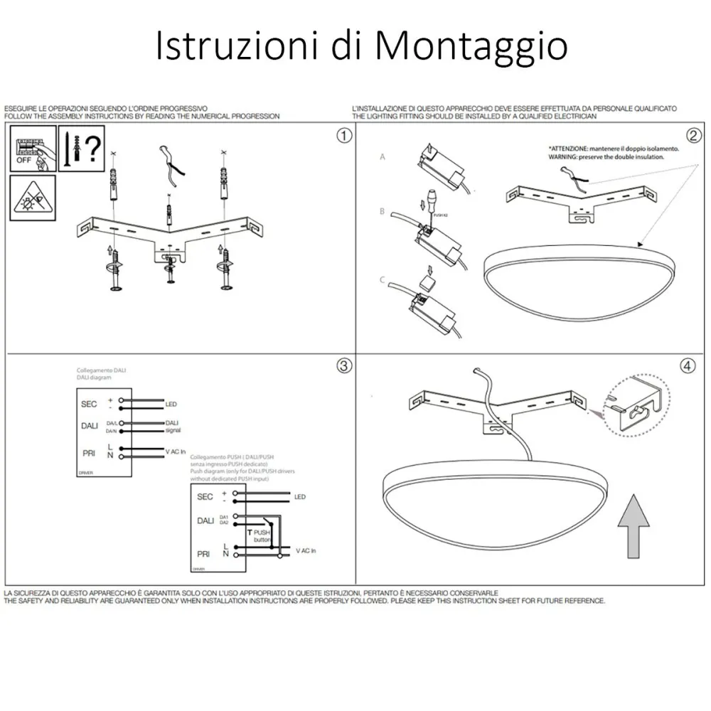 Plafonnier LED moderne Ideal Lux GEMINI PL D081 328072 328089