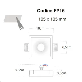 Faretto incasso Lampadari Bartalini INIC FP16 GU10 MR11 LED
