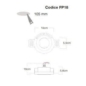 Spot encastré Lampadari Bartalini INOILGITSAC FP18 GU10 MR11 LED