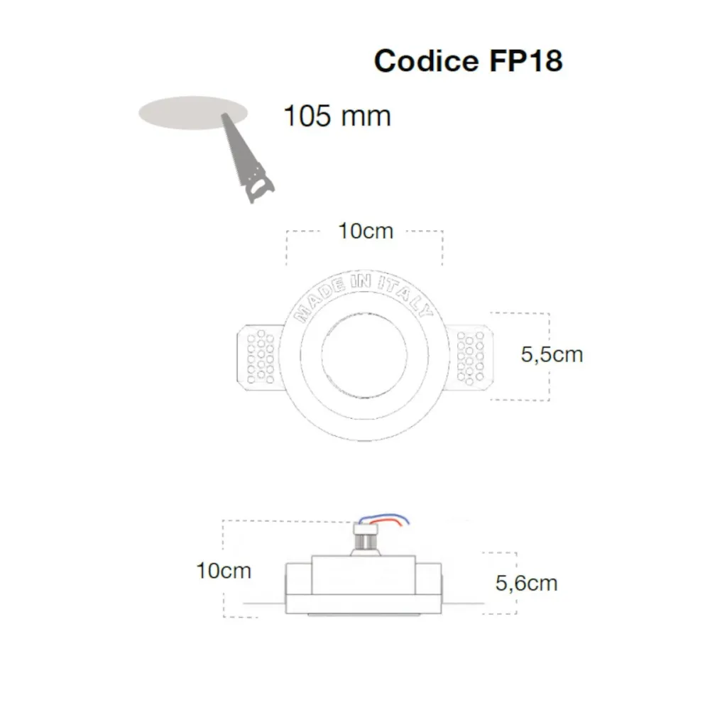 Faretto incasso Lampadari Bartalini INOILGITSAC FP18 GU10 MR11 LED