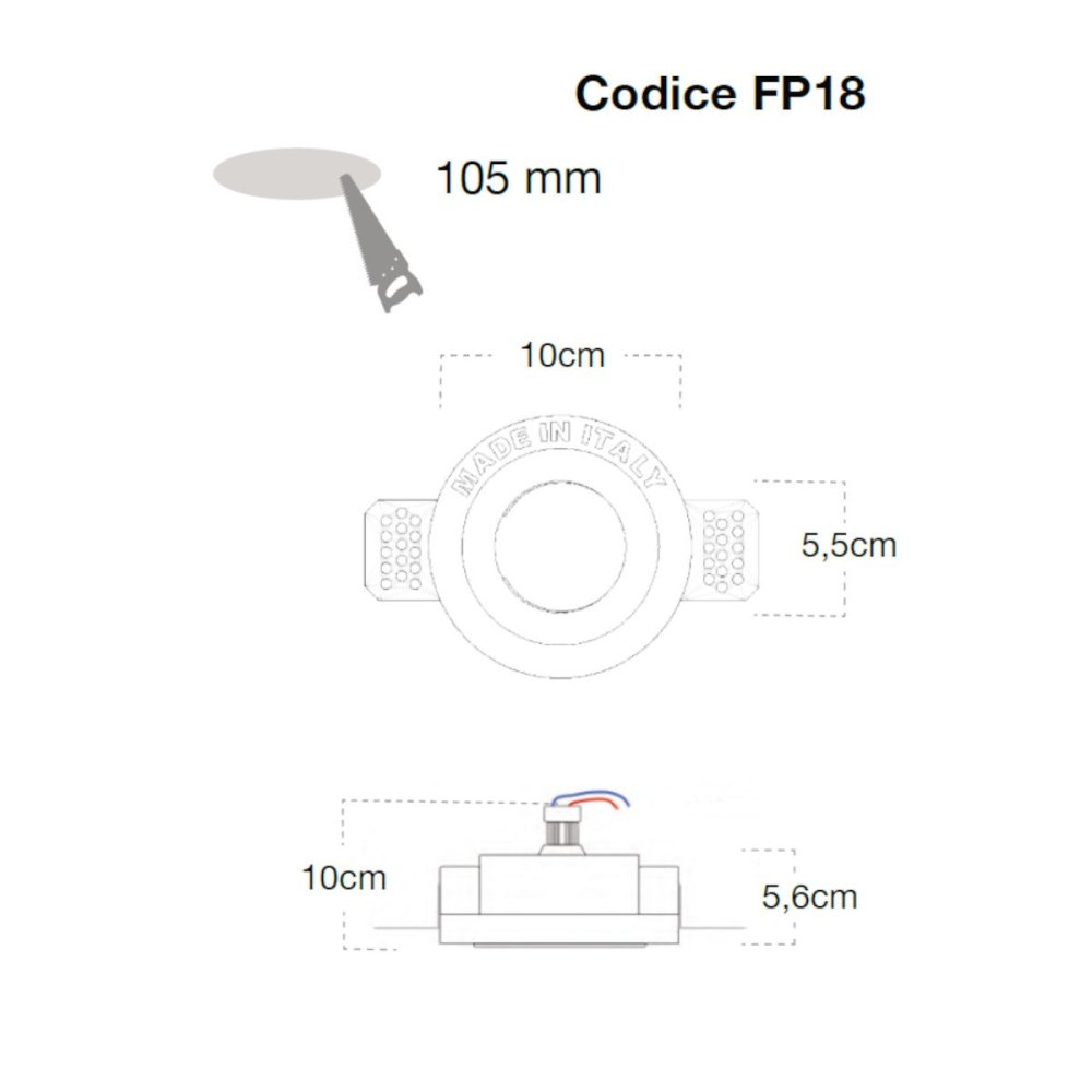 Spot encastré Lampadari Bartalini INOILGITSAC FP18 GU10 MR11 LED