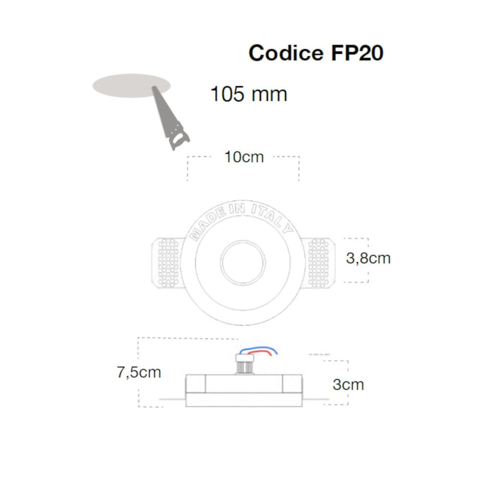 Spot encastré Lampadari Bartalini ONAIP FP20 GU10 MR11 LED