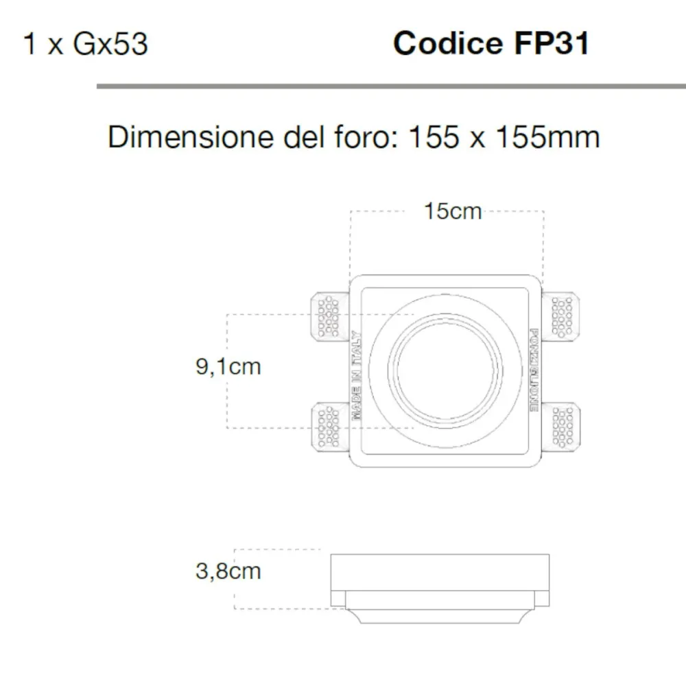 Faretto incasso Lampadari Bartalini ATNIC FP31 GX53 LED
