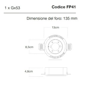 Spot encastré Lampadari Bartalini LEVEL FP41 GX53 LED