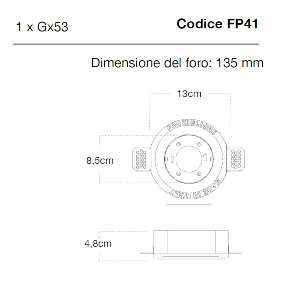 Spot encastré Lampadari Bartalini LEVEL FP41 GX53 LED