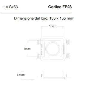 Spot encastré Lampadari Bartalini NUS FP28 GX53 LED