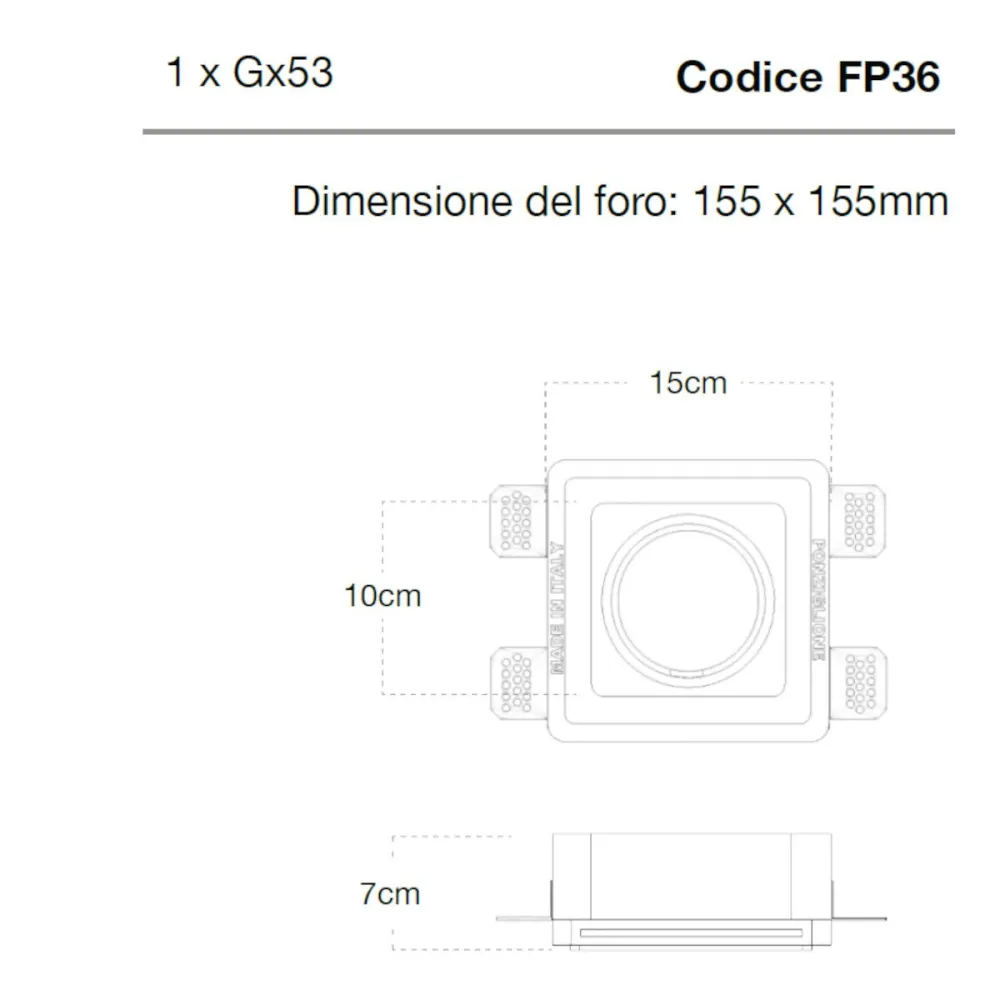 Faretto incasso Lampadari Bartalini LLEW FP36 GX53 LED