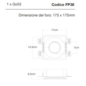 Foco empotrable Lampadari Bartalini TFOS FP38 GX53 LED