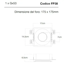 Spot encastré Lampadari Bartalini TFOS FP38 GX53 LED