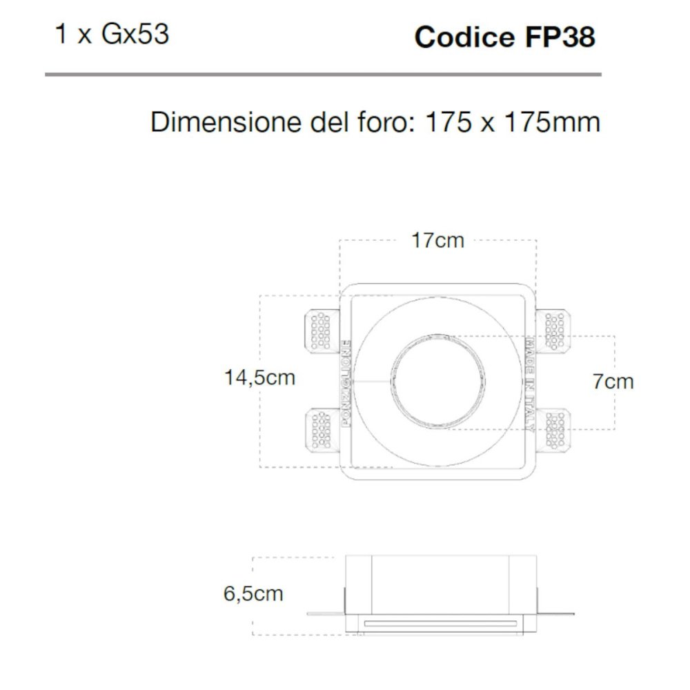 Foco empotrable Lampadari Bartalini TFOS FP38 GX53 LED