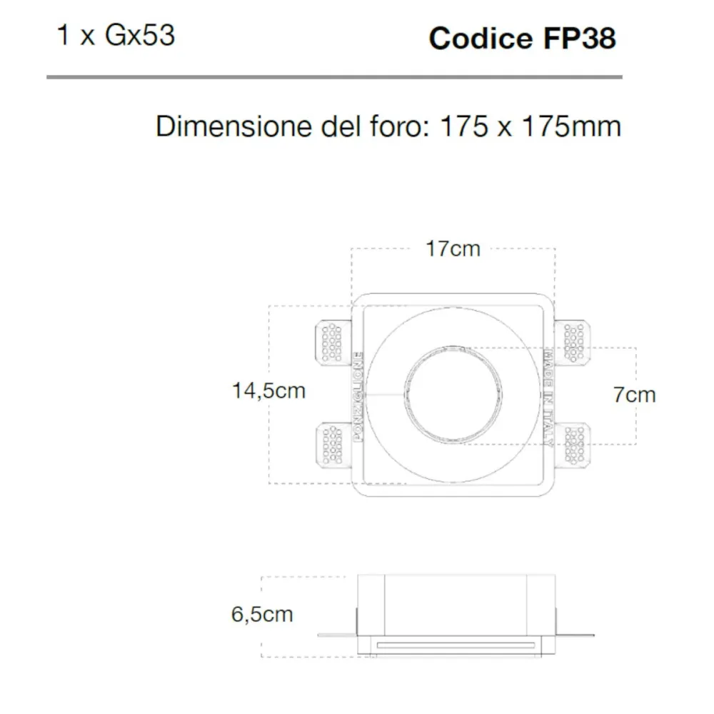 Spot encastré Lampadari Bartalini TFOS FP38 GX53 LED