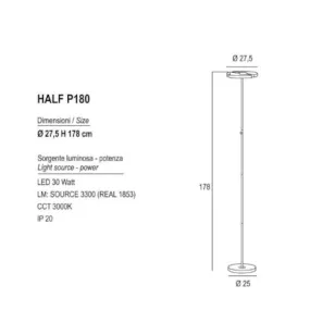 Lampadaire moderne Promoingross HALF P18 LED