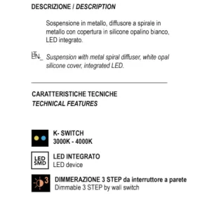 Lampadario moderno Promoingross BOUCLE S1 LED