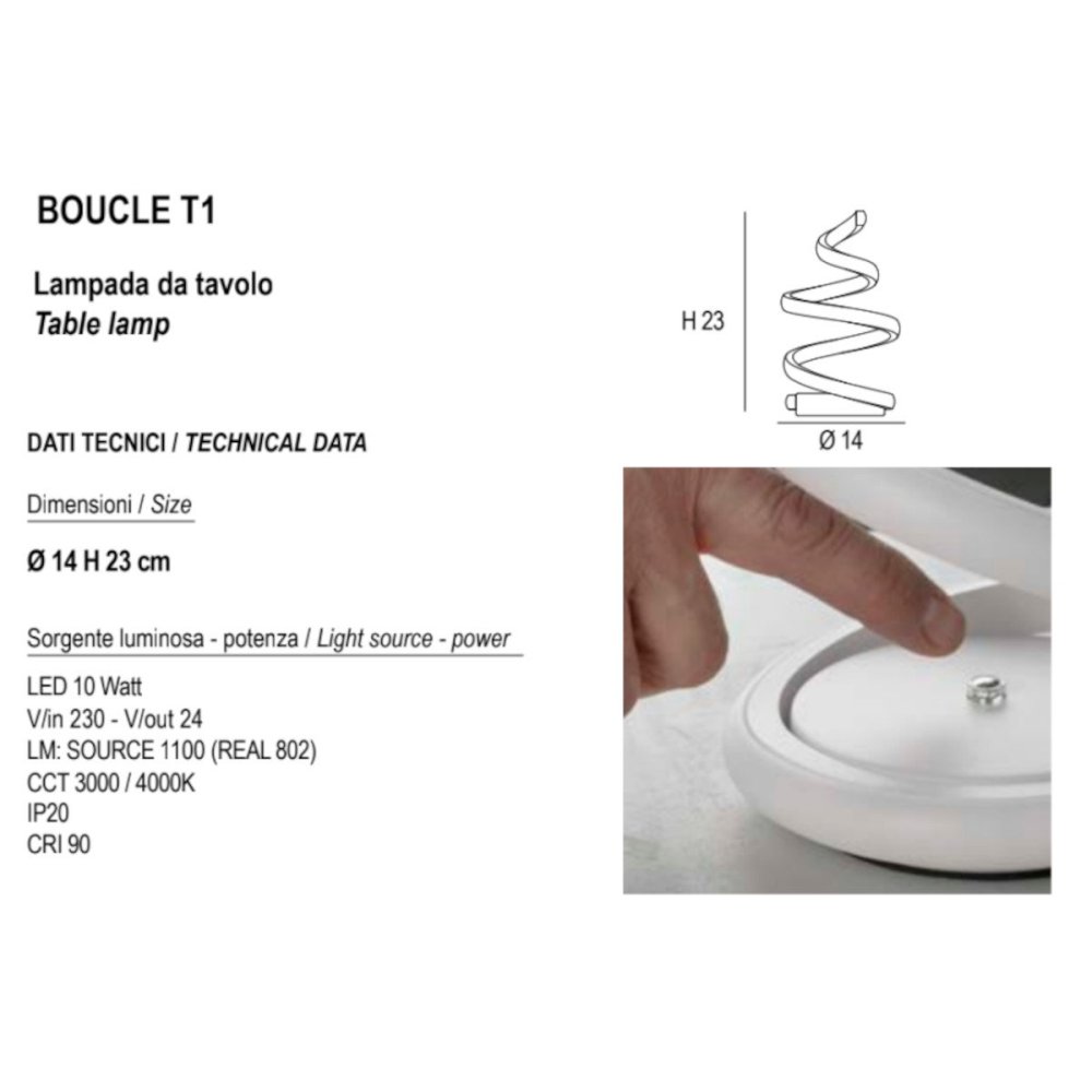 Abat-jour moderna Promoingross BOUCLE T1 LED